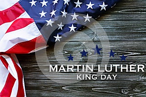 Martin Luther King Day Anniversary - American flag on abstract background