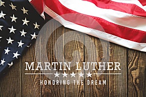 Martin Luther King Day Anniversary - American flag on abstract background