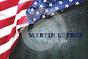 Martin Luther King Day Anniversary - American flag on abstract background