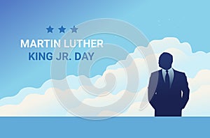 Martin Luther King Jr. Day black man silhouette MLK banner horizontal