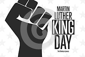 Martin Luther King Jr. Day. MLK. Third Monday in January. Holiday concept. Template for background, banner, card, poster photo