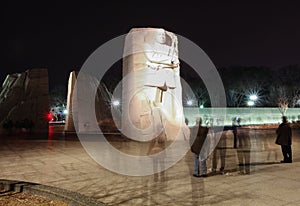 Martin Luther King Memorial Illuminated at Night