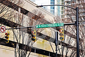 Martin Luther King street sign in Charlotte North Carolina