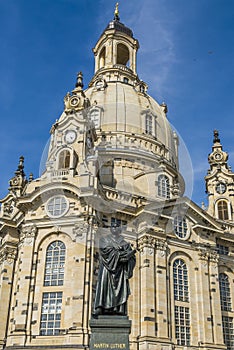 Martin Luther statue in front of the Frauenkirche