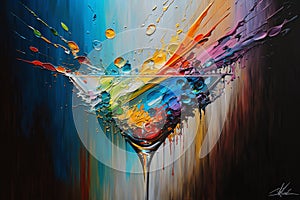 Martini abstract colorburst background. AI generated