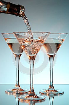 Martini being poured into a glass