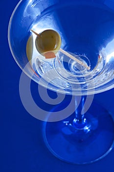 Martini on blue background