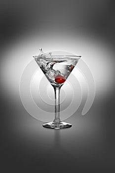 Martini with cherry splash