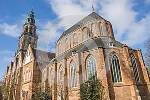 Martini church and tower in the center of Groningen