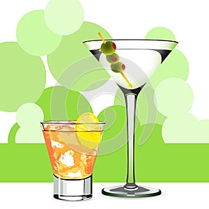 Martini and cocktail