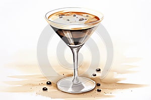 Martini cocktail drink table sweet bar cream beverage chocolate vodka dark alcohol background