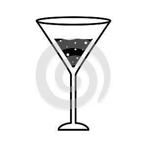 Martini cocktail glass cup silhouette style icon vector design
