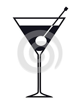 Martini cocktail glass vector icon