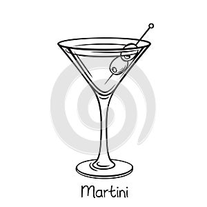 Martini cocktail with olives