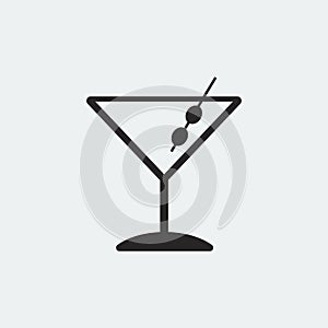 Martini cocktails glass icon illustration