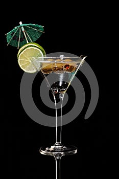 Martini, fresh Coctail isolated on black