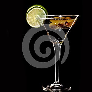 Martini, fresh Coctail isolated on black