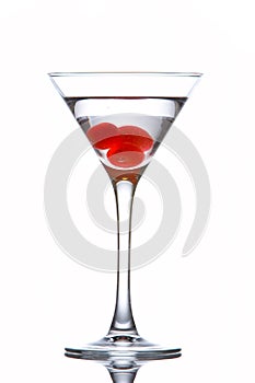 Martini glass with cherries