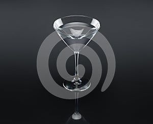 Martini glass on grey background