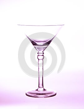 Martini glass high key photo in studio with purple tint