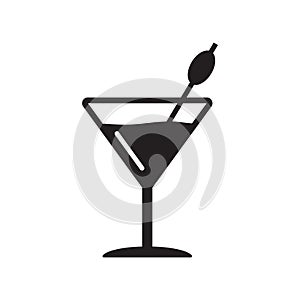 Martini glass icon, cocktail vector icon, drink icon