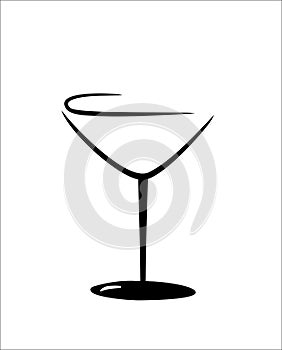 Martini glass isolated