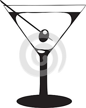 Martini Glass with Olive photo