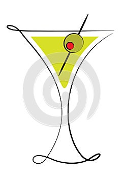 Martini Glass with Olive photo