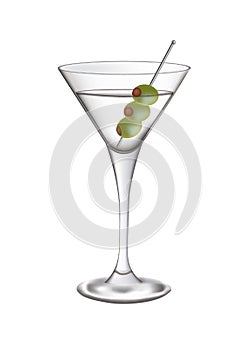 Martini glass with olives