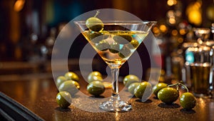 Martini glass, olives bar drink fresh transparent cocktail cold party liquid cool vermouth