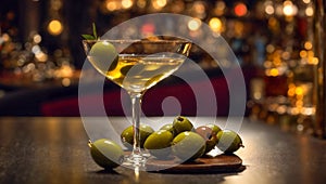 Martini glass, olives the bar drink alcohol elegant cocktail cold party liquid cool vermouth