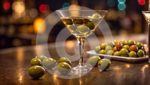 Martini glass, olives the bar drink alcohol liquor cocktail cold party liquid cool vermouth