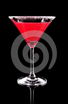 Martini glass with red coctail