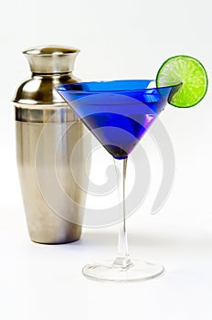 Martini glass and shaker