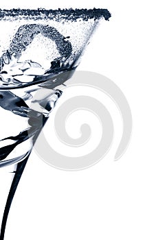 Martini glass silhouette ice cubes sugar crystall