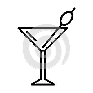 Martini glass vector icon. cocktail illustration sign. alcohol symbol. bar logo.