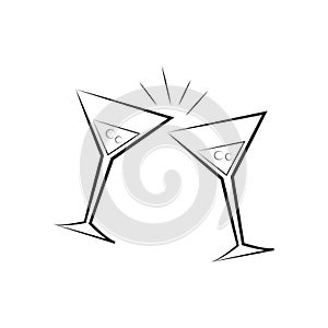 martini glasses. Vector illustration decorative design