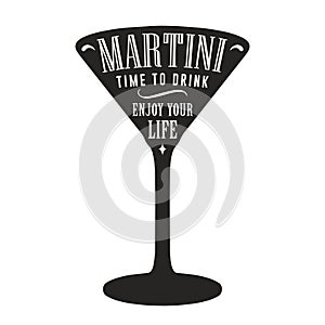 Martini glassful silhouette monochrome sticker