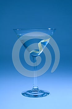 Martini with lemon twist shifted blue