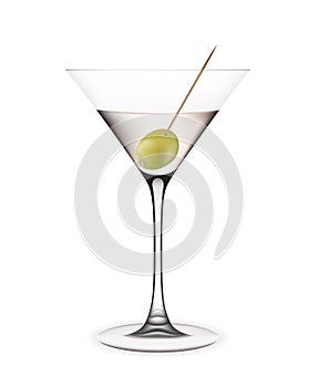 Martini with olive. photo