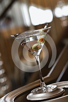 Martini With Olives on Banister