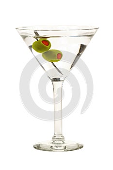 Martini with Olives isolated photo
