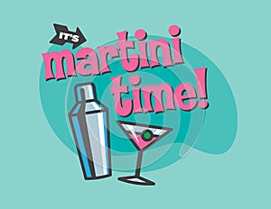 Martini Time Vector Design