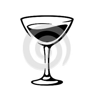 Martini vermouth goblet black illustration