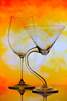 Martini and wine glass pair