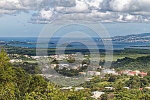 Martinique - View to Fort de France and Les Trois Ilets from the mountains photo