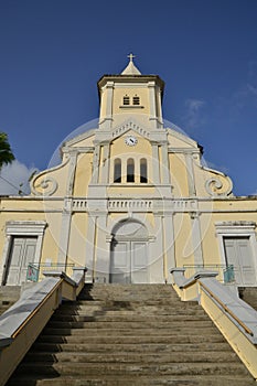 Martinique, picturesque city of Le Saint Esprit in West Indies