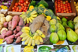 Martinique, picturesque market of Le Robert in West Indies photo