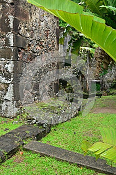 Martinique, picturesque old sugar refinery of Les Les trois Ilets