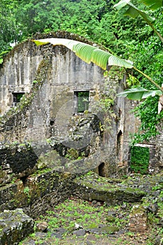 Martinique, picturesque old sugar refinery of Les Les trois Ilets